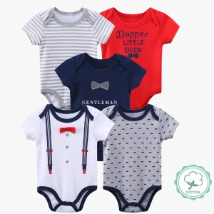 5pcs Baby Boy Bodysuits