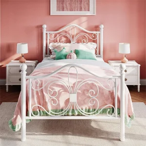 Twin Bed with Butterfly Headboard