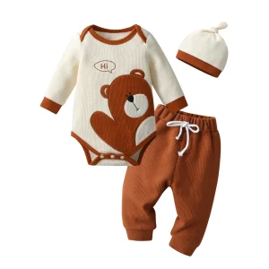 Baby Clothes Set With Printed Bear