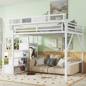 Queen Size Loft Bed with Stairs
